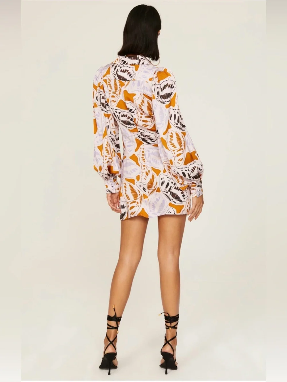 For Love & Lemons Women’s Esmeralda Mini Dress in Orange Butterfly Size XS